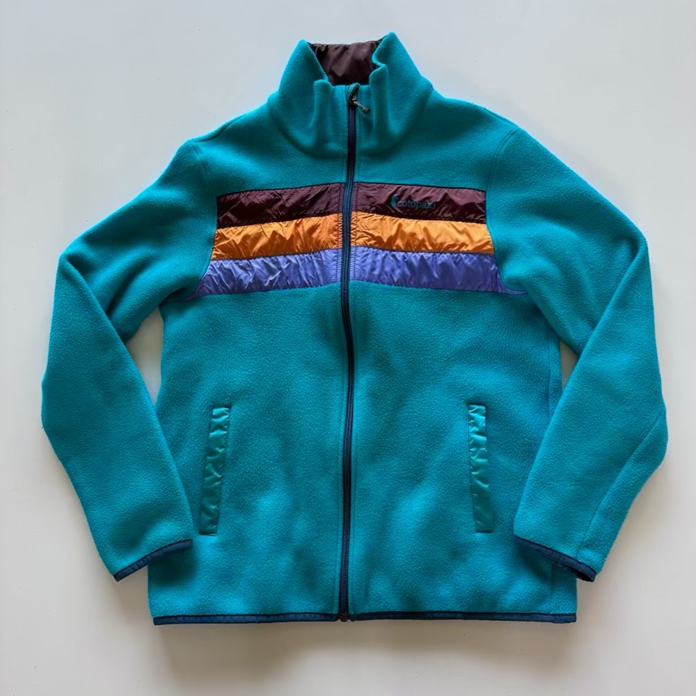Cotopaxi Green and Orange Ski Jacket with Retro Design
